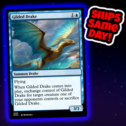 Gilded Drake - Custom Art Magic: The Gathering Playtest Card - Commander - Image 1