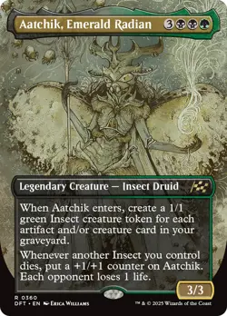 MTG Aatchik, Emerald Radian (Borderless) [Aetherdrift] Near Mint Magic - Image 1