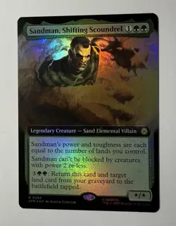 Sandman, Shifting Scoundrel (Extended Art) #266 (Foil) Spider-Man Magic MTG - NM - Image 1