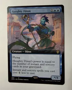 Haughty Djinn (Extended Art) #394 (NM) Dominaria United DMU Magic MTG - Image 1