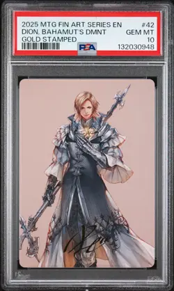 2025 MTG FINAL FANTASY ART SERIES GOLD STAMPED DION, BAHAMUT'S DOMINANT PSA 10 - Image 1