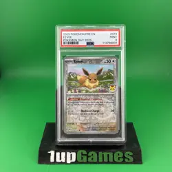 2025 POKEMON PRE EN-PRISMATIC EVOLUTIONS POKEMON DAY 2025 #074 EEVEE PSA 9 - Image 1