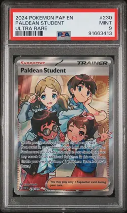 2024 POKEMON PAF EN-PALDEAN FATES #230 STUDENTS IN PALDEA ULTRA RARE PSA 9 - Image 1