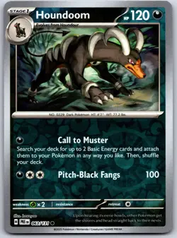 Pokemon TCG SV: Prismatic Evolutions Houndoom 063/131 Reverse Holo NM - Image 1