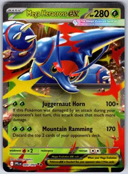 Pokemon TCG ME02: Phantasmal Flames Mega Heracross ex - 004/094 Holo NM - Image 1