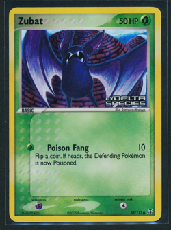 Zubat 88/113 Reverse Holo Stamped Pokemon 2005 EX Delta Species LP - Image 1