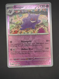 Gengar 094/165 Reverse Holo Rare SV: Scarlet & Violet 151 Pokemon. Super Clean - Image 1