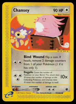 Chansey 72/165 Uncommon Expedition Base Set Pokemon Lightly Played - Image 1