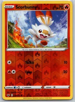 Scorbunny 031/202 Common Sword & Shield Pokemon Reverse Holo Near Mint - Image 1
