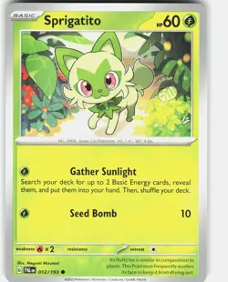 Sprigatito 012/193 Common Paldea Evolved Pokemon Near Mint - Image 1
