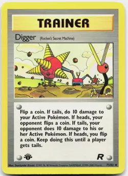 Digger 75/82 Uncommon Team Rocket Pokemon 1st Edition Lightly Played - Image 1