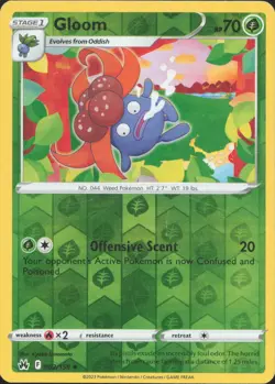 Gloom 002/159 Uncommon Crown Zenith Pokemon Reverse Holo Lightly Played - Image 1