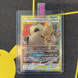 Pokemon TCG Sun & Moon Team Up Tag Team Eevee & Snorlax GX 120/181 - Image 1