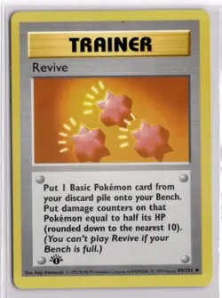 Revive 89/102 Uncommon Base Set Shadowless Pokemon 1st Edition Lightly Played - Image 1