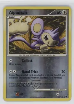 Aipom Reverse Foil Pokemon Diamond & Pearl Majestic Dawn #50 2008 - Image 1