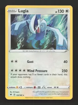 Lugia 132/185 Holo Rare Vivid Voltage Pokemon Near Mint - Image 1