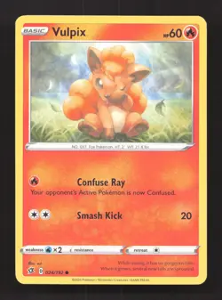 Vulpix 024/192 Common Rebel Clash Pokemon Near Mint - Image 1