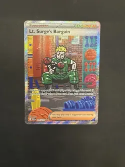 Lt. Surge's Bargain 185/132 Mega Evolution Pokemon Holo NM - Image 1