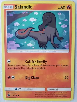 Salandit 13/70 NM - Dragon Majesty Pokemon Card - MAHOU Art - Image 1