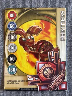 Bakugan Battle Brawlers Partners Gold 🥇Gate Card Dragonoid Griffon 3/15a - Image 2