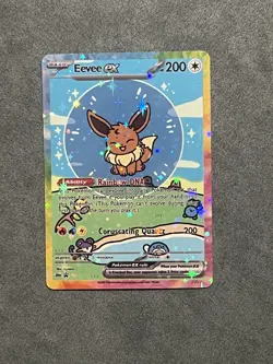Eevee EX Pokemon Bubbles Friend Fan Art Non Tcg Fan Art Card Holo - Image 1