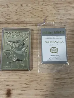 Pokemon Burger King 23k Gold Plated Trading Card PIKACHU With Box+ Certificate - Image 2