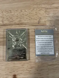 Pokemon Burger King 23k Gold Plated Trading Card PIKACHU With Box+ Certificate - Image 5