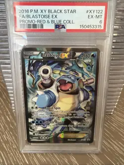 Pokemon TCG Blastoise EX XY122 Full Art Holo Black Star Promo Card PSA 6 - Image 1