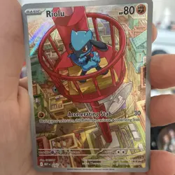 Pokemon Card Riolu 010 Mega Evolution Black Star Promo Near Mint - Image 1