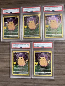 Pokemon 2021 Pikachu Celebrations Full Art Trading Card Game PSA 7 8 LOT TCG - Image 1