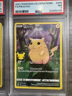 Pokemon 2021 Pikachu Celebrations Full Art Trading Card Game PSA 7 8 LOT TCG - Image 4