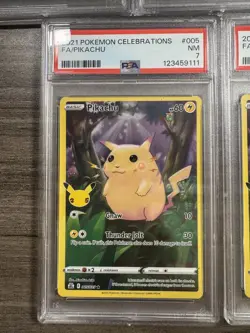 Pokemon 2021 Pikachu Celebrations Full Art Trading Card Game PSA 7 8 LOT TCG - Image 5