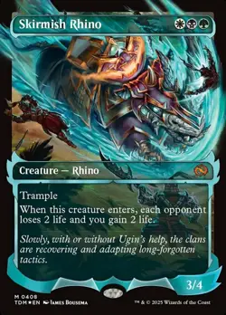 MTG Skirmish Rhino - Foil - Showcase, Tarkir: Dragonstorm, Lightly Played, Engli - Image 1