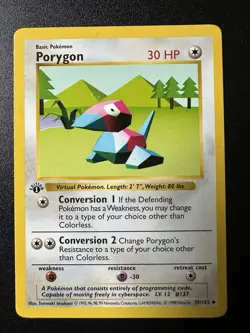 Pokemon TCG Porygon 1999 Base Set 1st Edition Shadowless 39/102 LP - Image 1