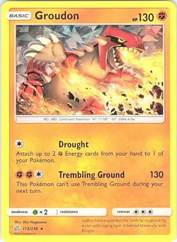 Groudon (Cracked Ice Holo) 113/236 Holo Deck Exclusives Pokemon Holo NM - Image 1