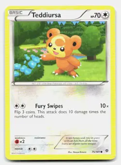 Teddiursa 75/101 Common Plasma Blast Pokemon LP - Image 1