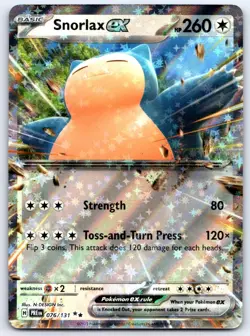 Snorlax ex 076/131 Holo Double Rare PRE Prismatic Evolutions Pokemon NM - Image 1