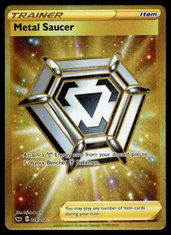 Metal Saucer 214/202 Secret Rare Sword & Shield Pokemon Holo Near Mint - Image 1