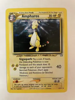 Pokemon TCG Ampharos Neo Genesis 1/111 Holo Unlimited Holo Rare - Image 1