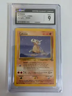 CGC 9 1999 Pokemon TCG Jungle Cubone 50/64 Regular English Common Basic HP40 - Image 1