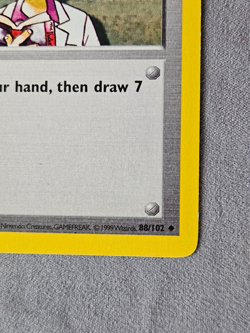 Professor Oak 88/102 GRAY GREY STAMP 1st Edition Pokemon Base Set - Image 5