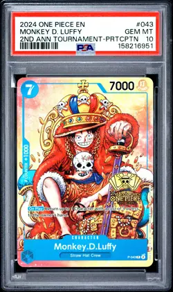 2024 ONE PIECE PROMOS #043 MONKEY D. LUFFY PSA 10 - Image 1