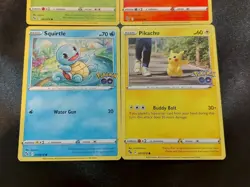 Pikachu Charmander Squirtle Bulbasaur Pokemon Go Cards Kanto Starter Set NM - Image 3