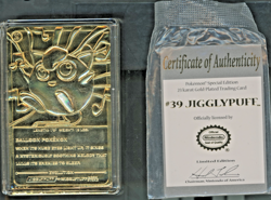 Pokemon Jigglypuff 23K Gold Plated Trading Card with Sealed COA 1999 Burger King - Image 1
