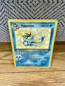 WOTC Vaporeon 28/64 Jungle 1st Edition 1999 English Pokemon TCG - DMG - Image 1