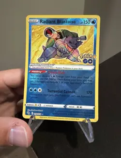 Pokemon TCG Radiant Blastoise 018/078 Pokemon GO Radiant Rare Holo ENG 2022 LP - Image 1