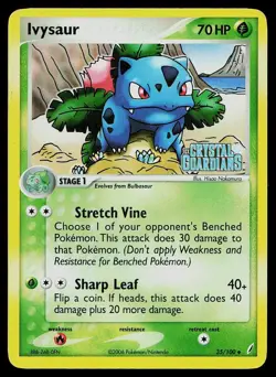 Pokemon Card Crystal Guardians Ivysaur 35/100 Reverse Holo Uncommon STAMPED - Image 1