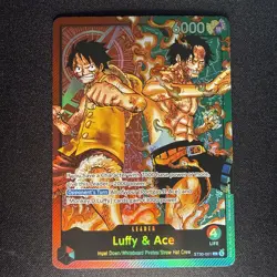 Bandai One Piece Card Game Luffy & Ace Leader ST30-001 Holo English - Image 2