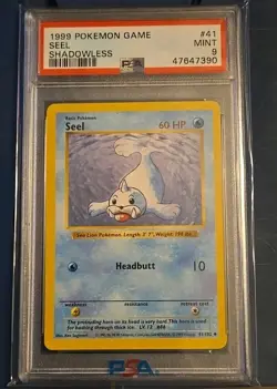 1999 Pokemon Shadowless Seel PSA 9 Mint #41 Base Set - Image 3