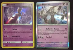 Pokemon - (2) x MEWTWO HOLOs #12/18 Detective Pikachu + #150/165 - Image 1